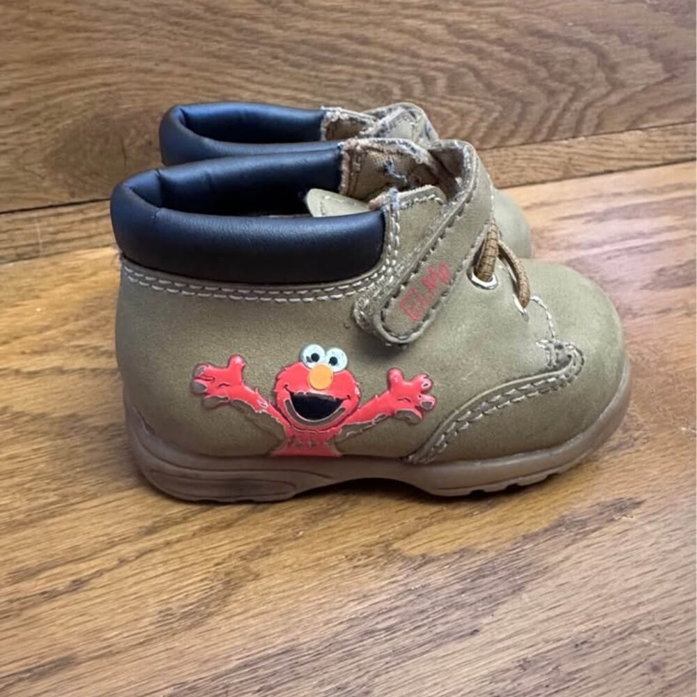 Vintage Elmo Shoes, Baby Elmo Shoes, Elmo, Infant Shoes, Brown Sneakers Elmo